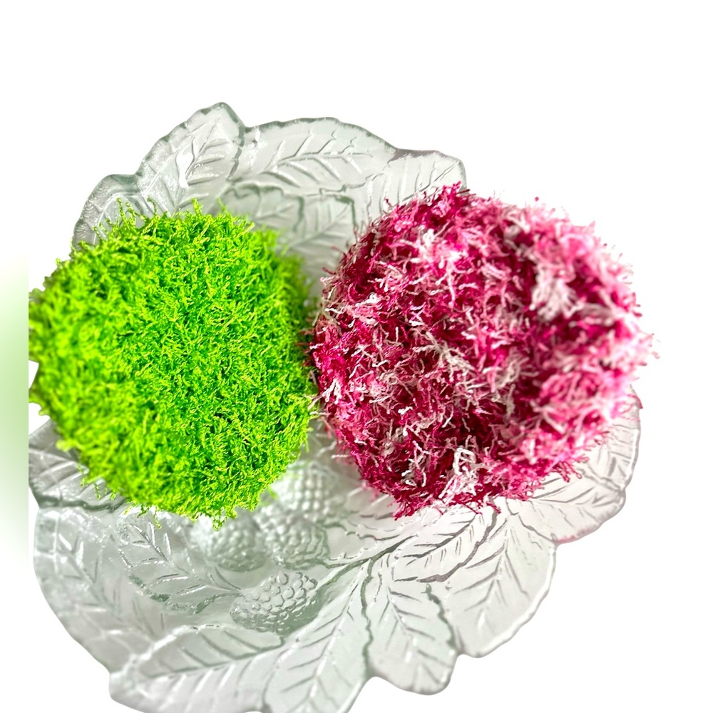 Hand Crafted Colorful Crochet Reusable Polyester Kitchen or Spa Scrubbing Pads - Picture 4 of 8